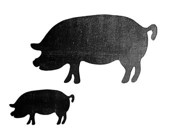 Pig and Piggy Stencil for walls furniture or craft use, images sizes in product description