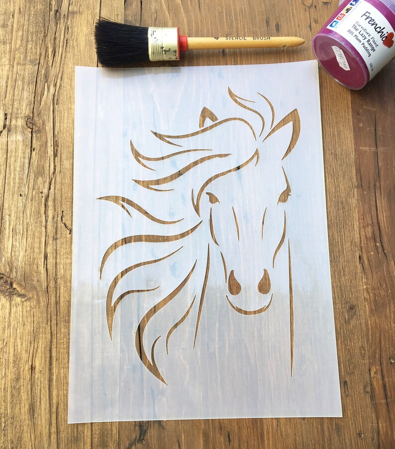 Horses Head Stencil for Walls Furniture or Craft Use A4 Film Etsy