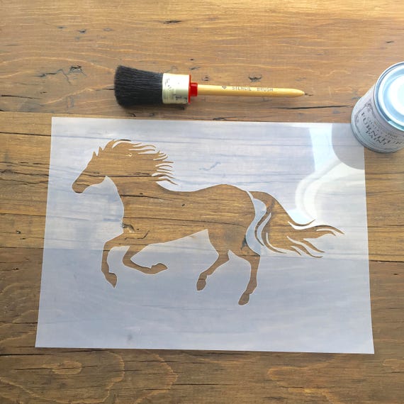 Galloping Horse Stencil for walls furniture or craft use A4 Etsy