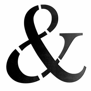 Esperluette « And » & Craft Stencil - Taille de l'image 175 mm de haut x 180 mm de large, réutilisable pour le bricolage et la fabrication d'enseignes