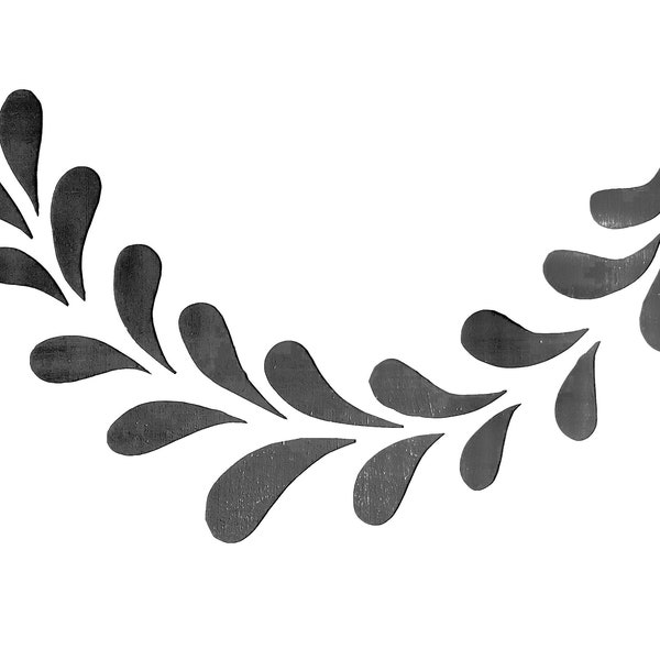 Botanical Themed Leaf Garland stencil template, for walls furniture or craft use on A4 Mylar film, Image Size 250mm x 138mm