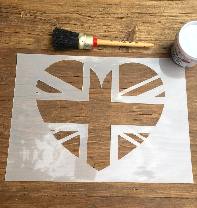 British Union Jack Flag Ensign Heart Shaped Stencil, Image Size 220mm X ...