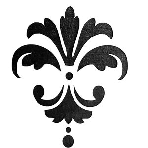 French Fleur de Lys Craft Stencil, image size 140mm x 115mm on re-usable Mylar stencil film image 1