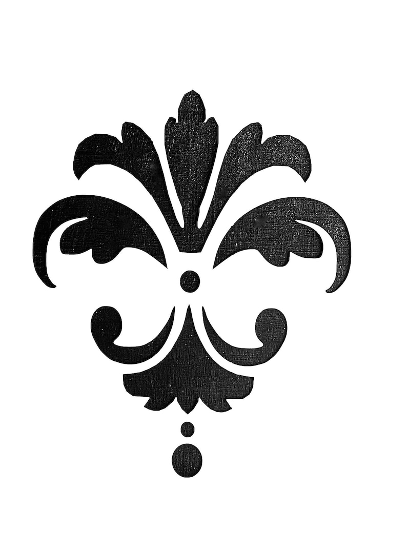 French Fleur de Lys Craft Stencil, image size 140mm x 115mm on re-usable Mylar stencil film image 1