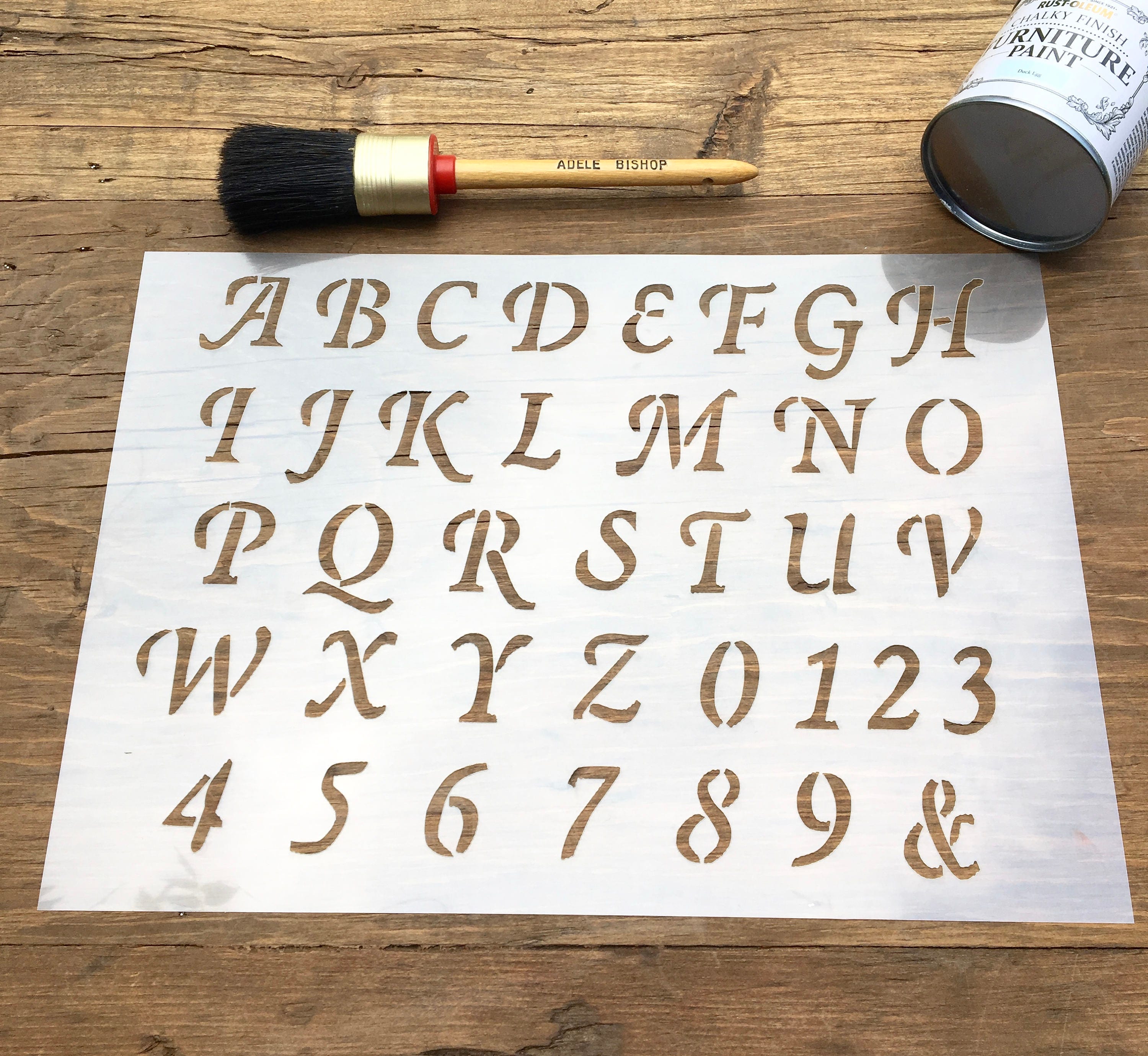 1800s Art Nouveau 2 Inch Uppercase + Lowercase Set Alphabet Letter Stencils  - SL192-UL2I - Stencil Letters Org