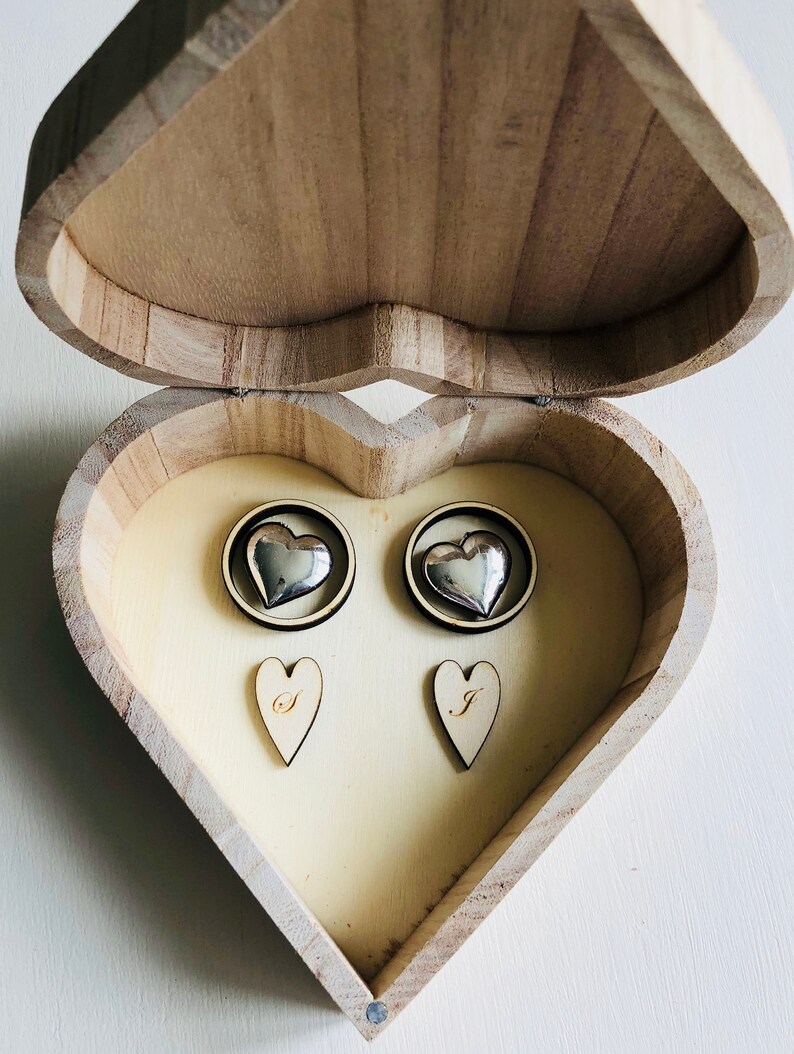 Personalised Heart Shaped Wedding Ring Bearer Box Holder for Etsy