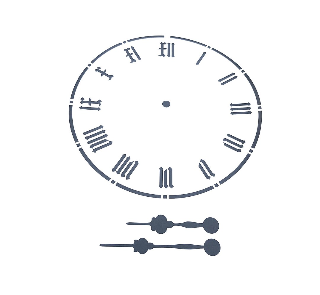 Clock Face Stencil, German Style Numbers, for Walls, Furniture and ...