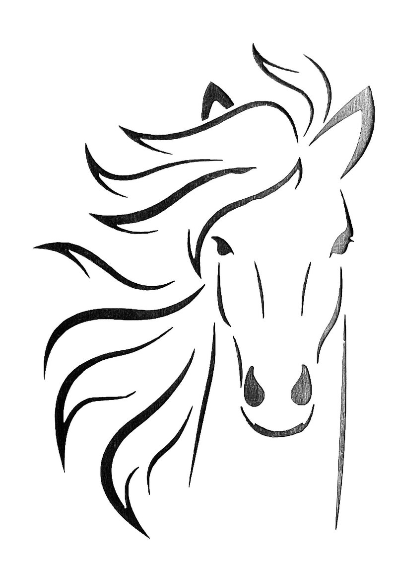 Horses Head Stencil for Walls Furniture or Craft Use A4 Film Etsy