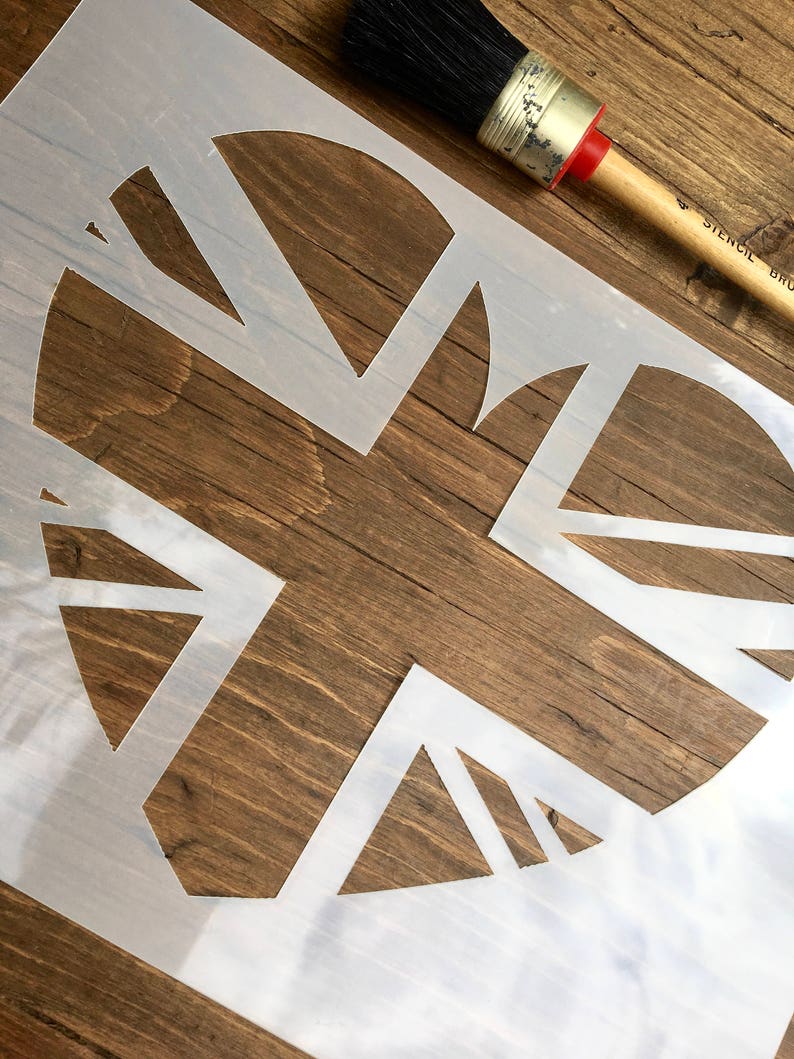 British Union Jack Flag Ensign Heart Shaped Stencil, Image Size 220mm X ...