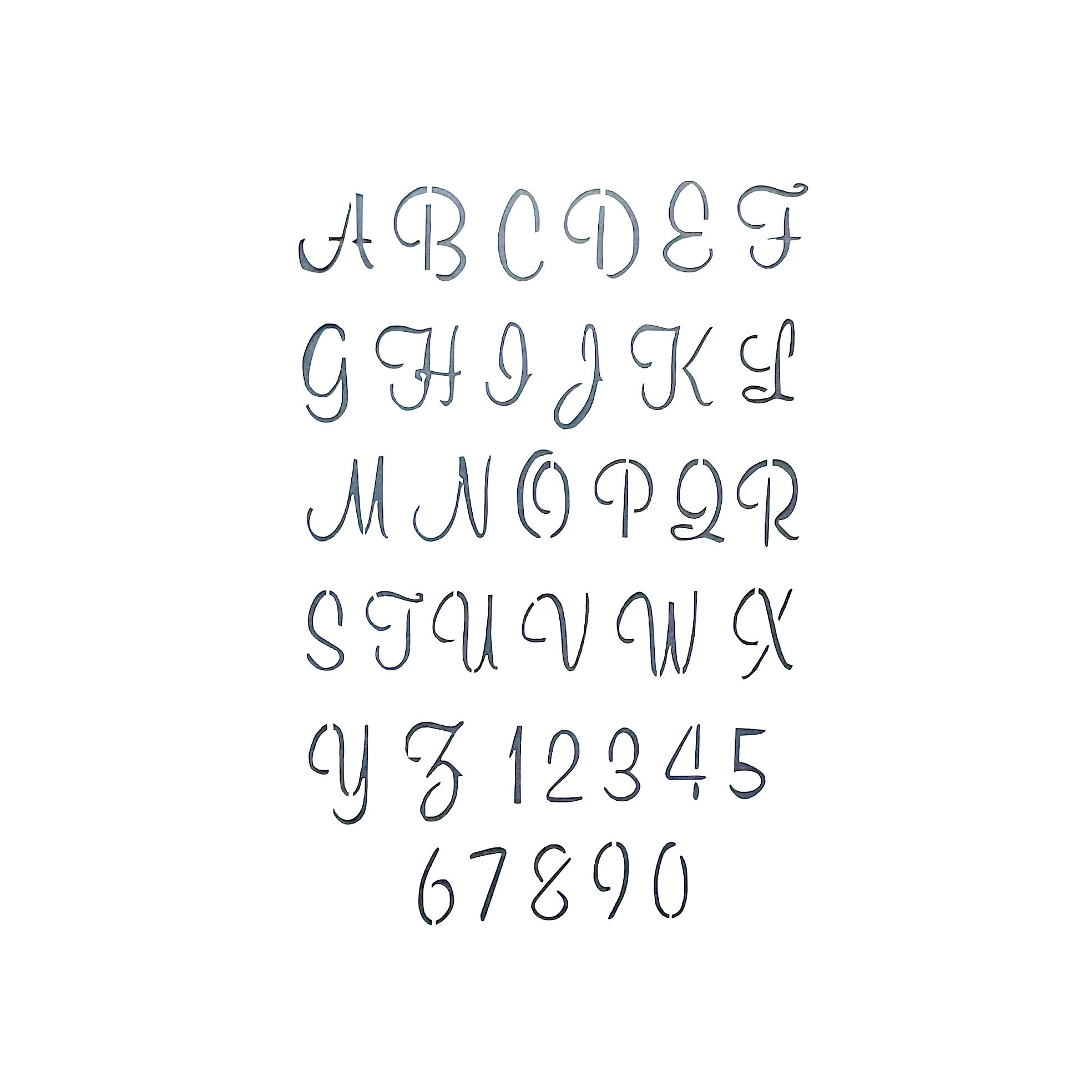 Plantilla de letras cursivas rizadas, conjunto de letras y números del  alfabeto A-Z en mayúsculas y minúsculas, para paredes, muebles y  manualidades -  México