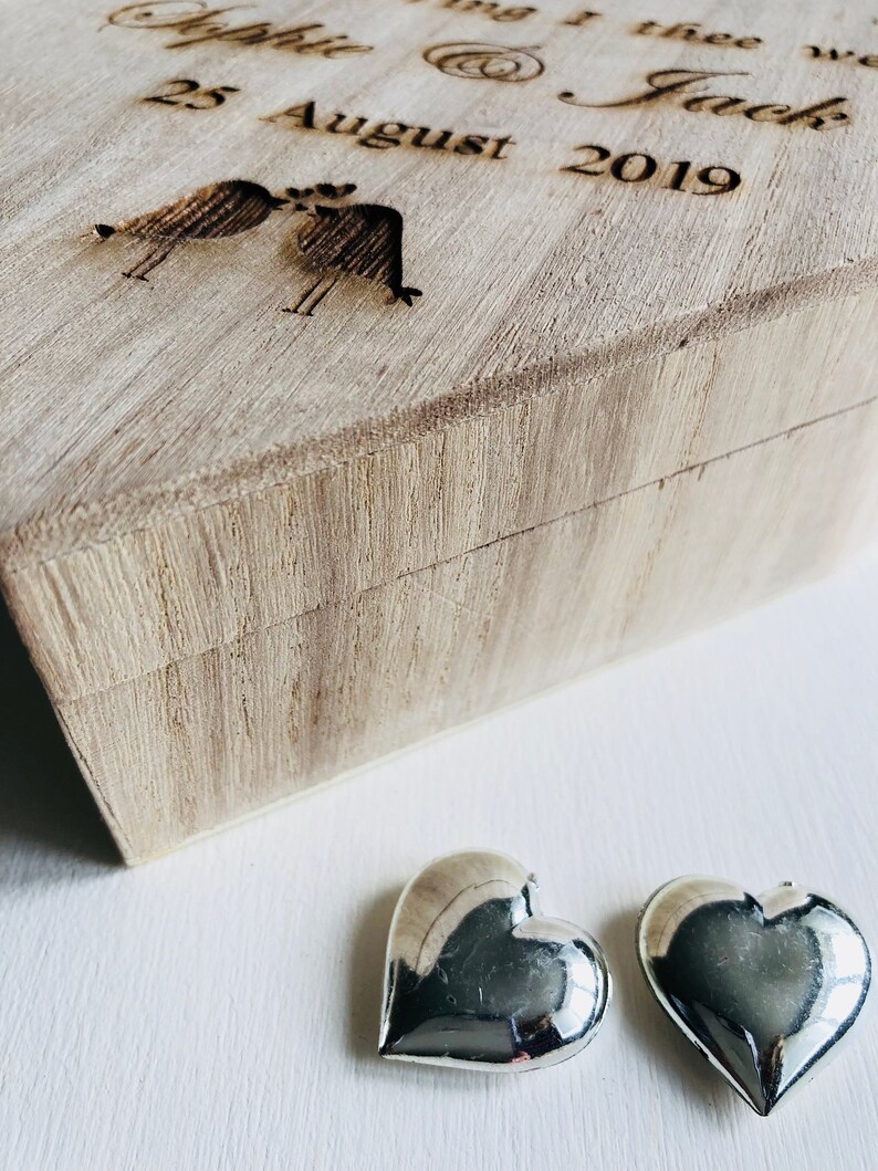 Personalised Heart Shaped Wedding Ring Bearer Box Holder for Etsy