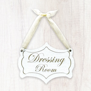 Dressing Room, French Chateau Style Door Sign, Hand Painted Vintage Design, with or without ribbon
