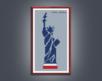 Cross stitch pattern Statue of Liberty American 4th of July modern embroidery counted cross stitch pdf instant download