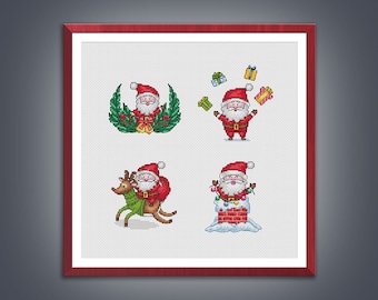 Cross stitch pattern Santa Claus cross stitch pattern Winter cross stitch Embroidery chart pdf instant download