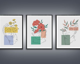 Antique Sculptures Cross Stitch Pattern PDF - Minimalist Modern Art