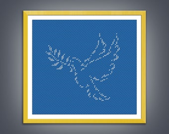 Cross stitch pattern Dove of peace cross stitch pattern Chart peace pdf instant download