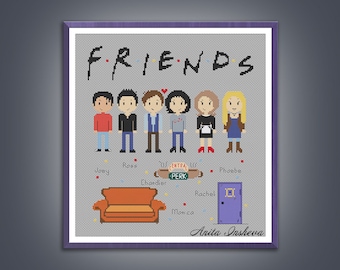 Cross stitch pattern Friends sampler modern embroidery pattern counted cross stitch pdf instant download