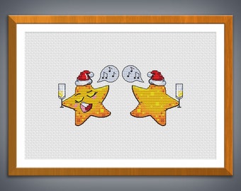 Cross stitch pattern Christmas star cross stitch pattern Winter cross stitch Embroidery chart pdf instant download