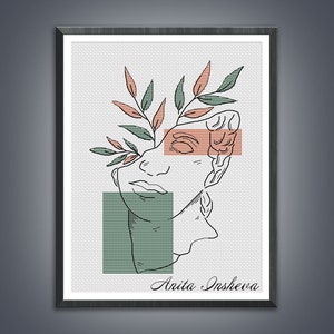 Cross stitch pattern Antique Sculpture III modern embroidery Minimalist pattern counted cross stitch pdf instant download image 1