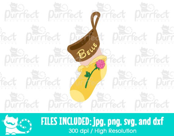 Download Disney Digital Cut Files In Svg Disney Princess Belle Christmas Stocking Svg Printable Clipart Dxf Png And Jpg Art Collectibles Drawing Illustration Kromasol Com