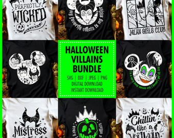 Halloween Maus Bösewichte SVG Bundle Drink Party Magisch Urlaub Trick Treat Sublimation Designs Sofortiger digitaler Download svg dxf jpeg png