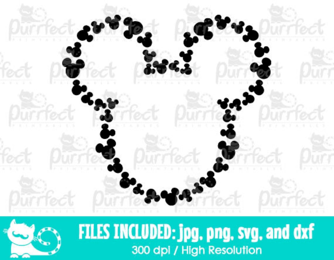Mouse Heads Monogram SVG, Digital Cut Files in Svg, Dxf, Png and Jpg ...