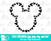 Mouse Heads Monogram SVG, Digital Cut Files in svg, dxf, png and jpg, Printable Clipart, Instant Download
