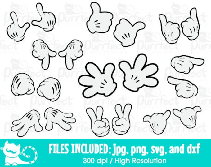 Mouse Hands SVG Bundle Pack Digital Cut Files in Svg Dxf - Etsy