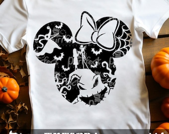 Nightmare Mouse Girl SVG, Halloween Mouse Shirt svg, Not So Scary Halloween Party svg, Spooky Halloween, Digital Download svg dxf jpeg png