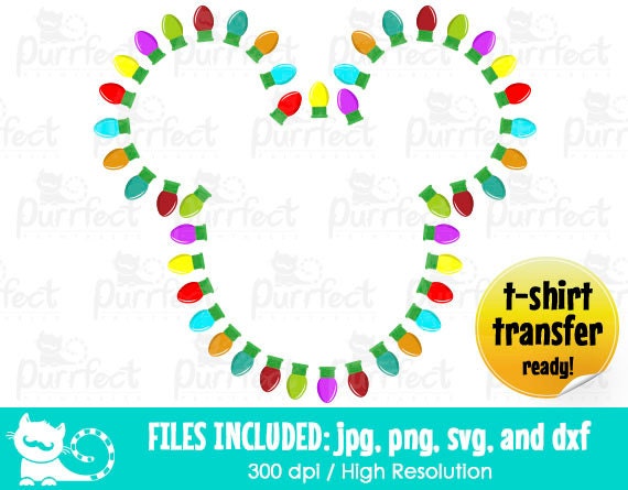 Download Free Mickey Christmas Lights Outlined Svg Christmas Lights Svg Etsy SVG DXF Cut File