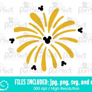 New Year Mouse Firework SVG, Fireworks Design, New Year&#39;s Eve Family Shirt Design, Digital Cut Files svg dxf jpeg png, Instant Download