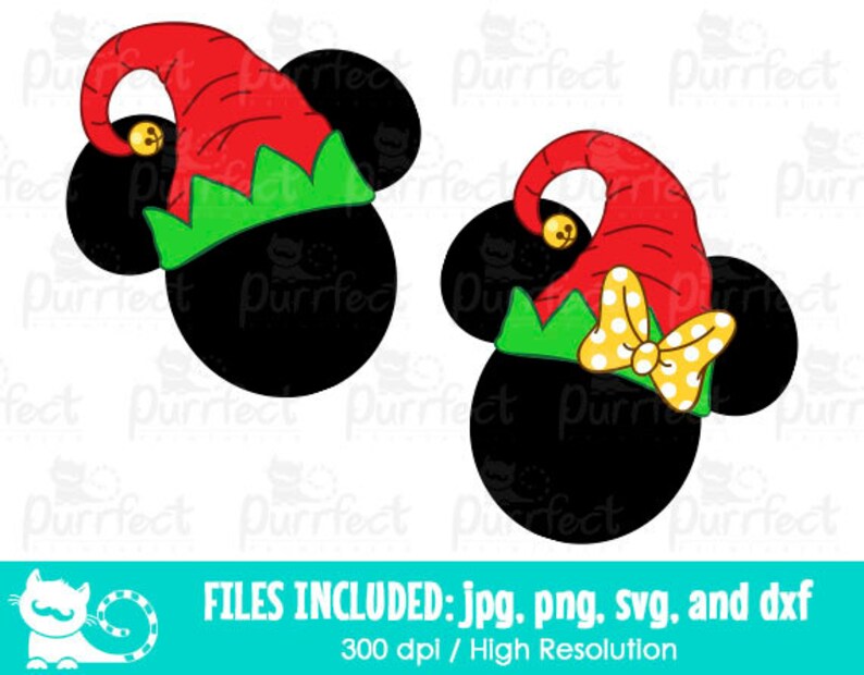 Download Mickey and Minnie Christmas Elf Hat SVG Christmas Elf Hat ...