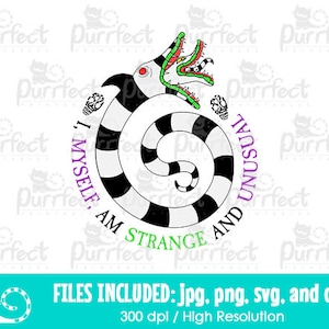 I Myself Am Strange And Unusual SVG, Beetle Movie, Halloween Horror Shirt Design, Digital Cut Files svg dxf png jpg, Printable Clipart