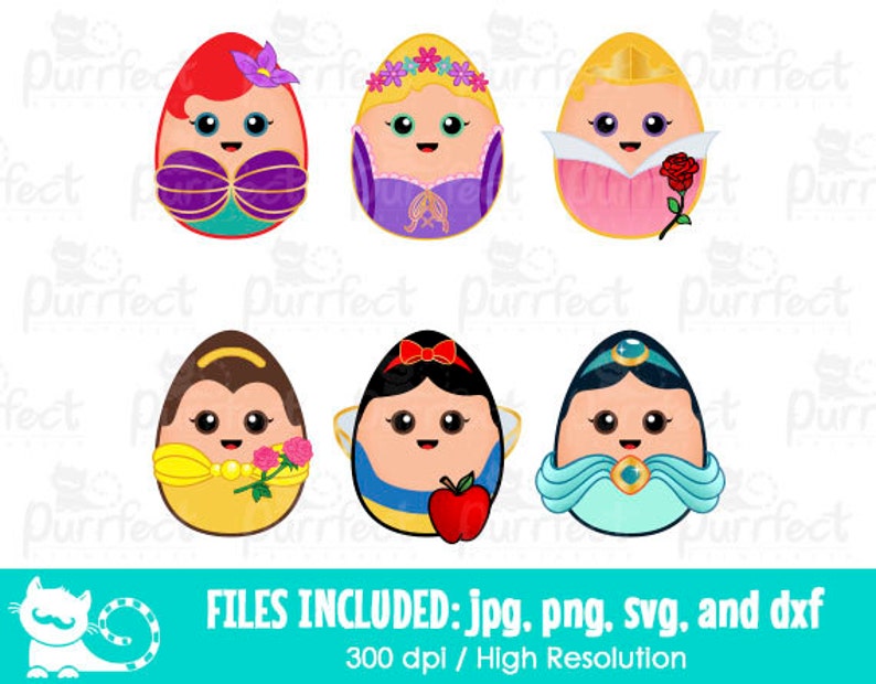 Download Clip Art Art Collectibles Digital Cut Files In Svg Png And Jpg Printable Clipart Princess Easter Eggs Bundle 1 Ver 2 Svg Dxf