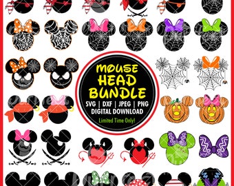 Mouse Head SVG Bundle Magical Castle Trip Halloween Shirt Sublimation Printable Designs Clipart Instant Digital Download svg dxf jpeg png