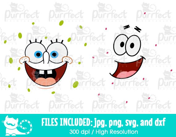 Download Spongebob and Patrick Face SVG Digital Cut Files in svg ...
