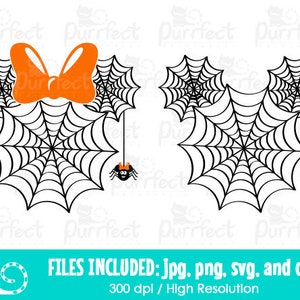 Mouse Spider Web SVG, Halloween Spider Web SVG, Digital Cut Files in svg, dxf, png and jpg, Printable Clipart