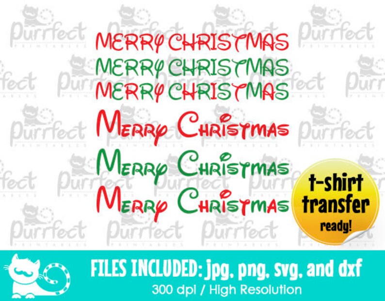 dxf Digital Cut Files in svg png and jpg Printable Clipart Merry Christmas SVG