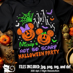 Mouse Not So Scary Halloween Party SVG, Mouse Pumpkin svg, Halloween Castle svg, Spooky Castle svg, Instant Download svg dxf jpeg png