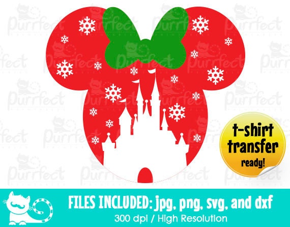 Download Minnie Disney Castle Christmas Snow Flakes SVG Disney ...