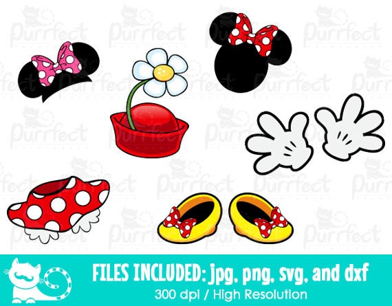 Mouse Head Body Hands Shoes SVG Minnie Head and Body SVG - Etsy