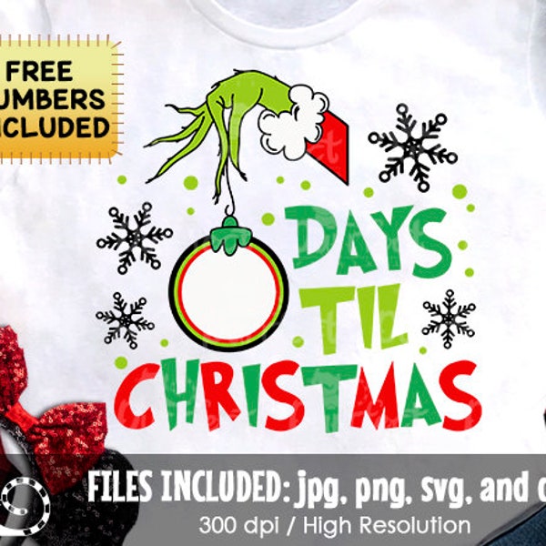 Grinch Numbers Svg - Etsy