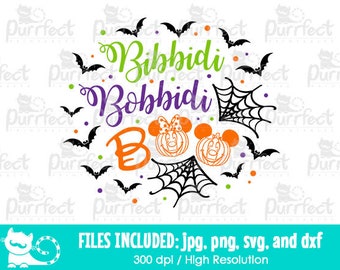 Bibbidi Bobbidi Boo SVG, Family Halloween Vacation Shirt Design, Digital Cut Files svg dxf png jpg, Printable Clipart, Instant Download