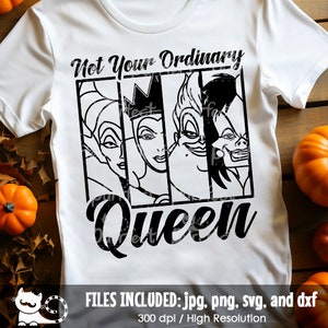 Villain SVG, Not Your Ordinary Queen svg, Villain Shirt svg, Drink Party svg, Vacation Trip svg dxf jpeg png, Instant Digital Download