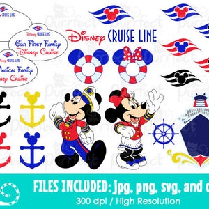 Family Vacation Trip Mouse Cruise Bundle Design SVG, Cruise Line SVG, Digital Cut Files in svg, dxf, png and jpg, Printable Clipart