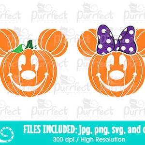 BUNDLE Mouse Pumpkin SVG, Family Halloween Vacation Design, Digital Cut Files svg dxf png jpg, Printable Clipart, Instant Download