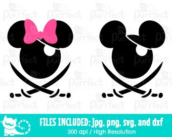 Mouse Pirates SVG, Halloween Pirates Cut File, Digital Cut Files in svg, dxf, png and jpg, Printable Clipart, Instant Download