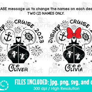 Family Friends Girls Cruise 2023, CUSTOM Name Mouse Cruise 2023 SVG, Digital Cut Files svg dxf png jpg, Printable Clipart, Instant Download