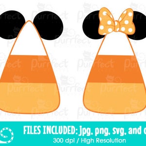 Mouse Candy Corn SVG, Digital Cut Files in svg, dxf, png and jpg, Printable Clipart, Instant Download