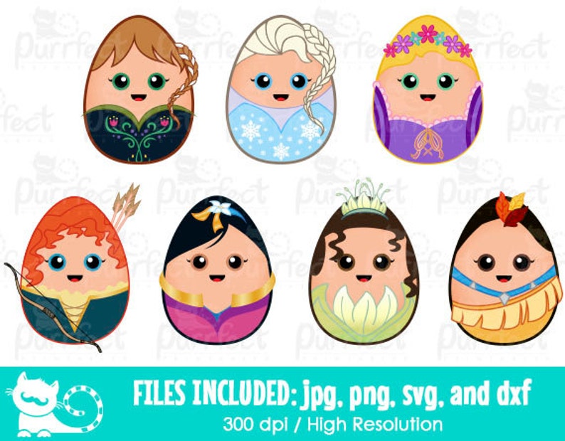 Download Princess Easter Eggs Bundle 2 SVG Digital Cut Files in svg ...